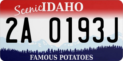 ID license plate 2A0193J