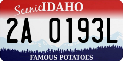 ID license plate 2A0193L