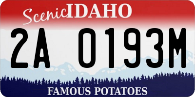 ID license plate 2A0193M