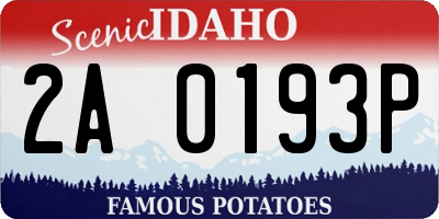 ID license plate 2A0193P