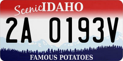 ID license plate 2A0193V