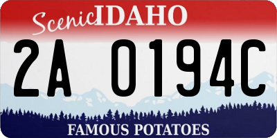 ID license plate 2A0194C