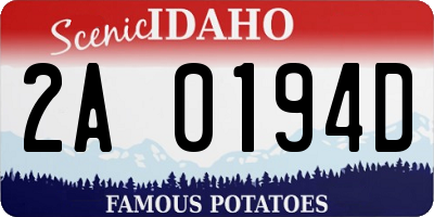 ID license plate 2A0194D