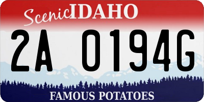 ID license plate 2A0194G
