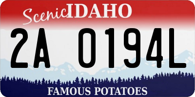 ID license plate 2A0194L