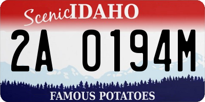 ID license plate 2A0194M