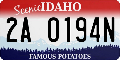 ID license plate 2A0194N