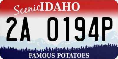 ID license plate 2A0194P