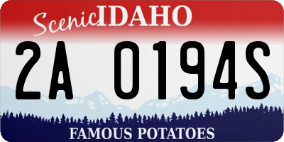 ID license plate 2A0194S