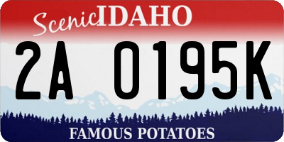 ID license plate 2A0195K