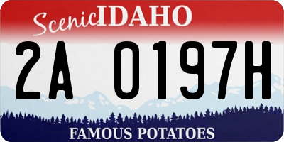 ID license plate 2A0197H
