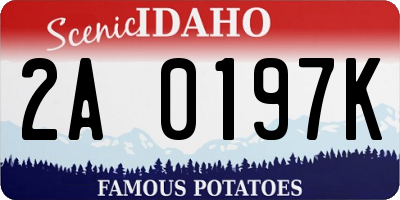ID license plate 2A0197K