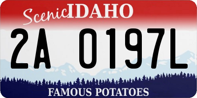 ID license plate 2A0197L