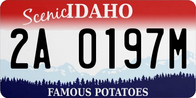ID license plate 2A0197M