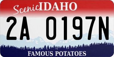 ID license plate 2A0197N
