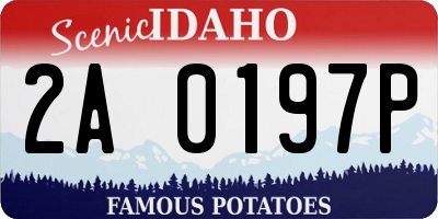 ID license plate 2A0197P