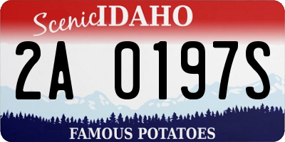 ID license plate 2A0197S