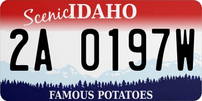 ID license plate 2A0197W