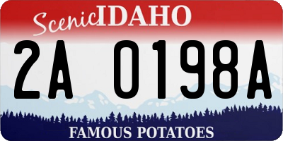 ID license plate 2A0198A