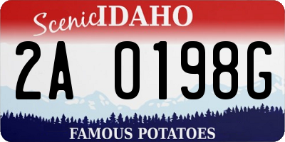 ID license plate 2A0198G
