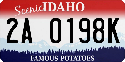 ID license plate 2A0198K