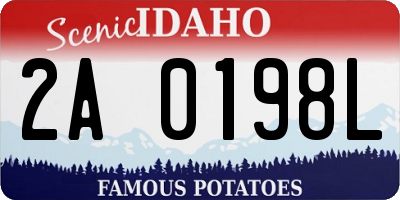 ID license plate 2A0198L