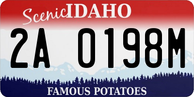 ID license plate 2A0198M