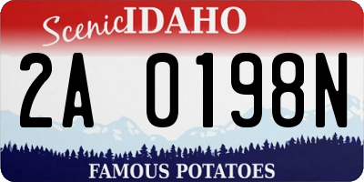 ID license plate 2A0198N
