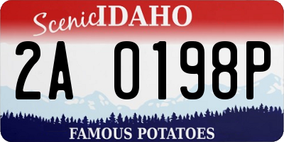 ID license plate 2A0198P