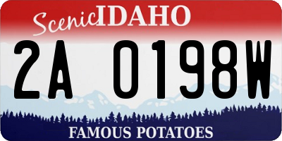 ID license plate 2A0198W