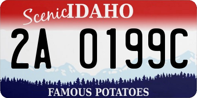 ID license plate 2A0199C