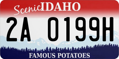 ID license plate 2A0199H