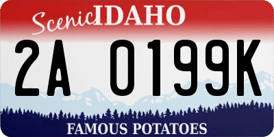 ID license plate 2A0199K