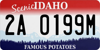ID license plate 2A0199M