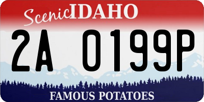 ID license plate 2A0199P