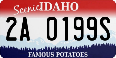 ID license plate 2A0199S