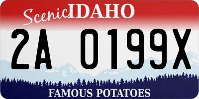 ID license plate 2A0199X