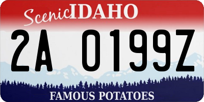 ID license plate 2A0199Z