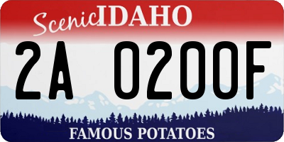 ID license plate 2A0200F