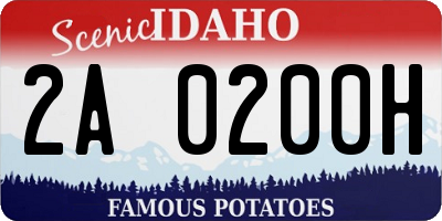ID license plate 2A0200H