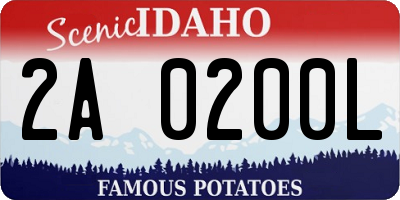 ID license plate 2A0200L