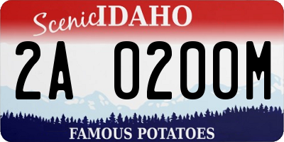 ID license plate 2A0200M