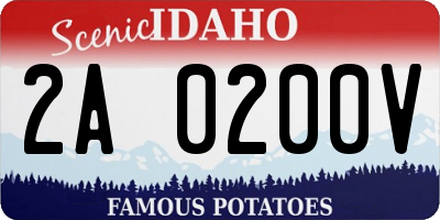 ID license plate 2A0200V