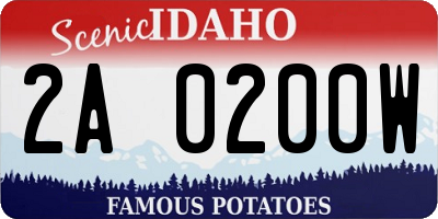 ID license plate 2A0200W