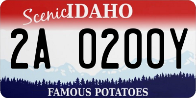 ID license plate 2A0200Y