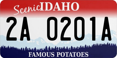 ID license plate 2A0201A