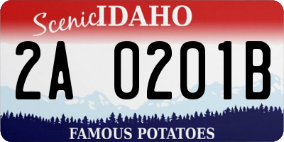 ID license plate 2A0201B