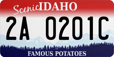 ID license plate 2A0201C