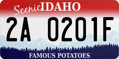 ID license plate 2A0201F