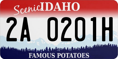 ID license plate 2A0201H